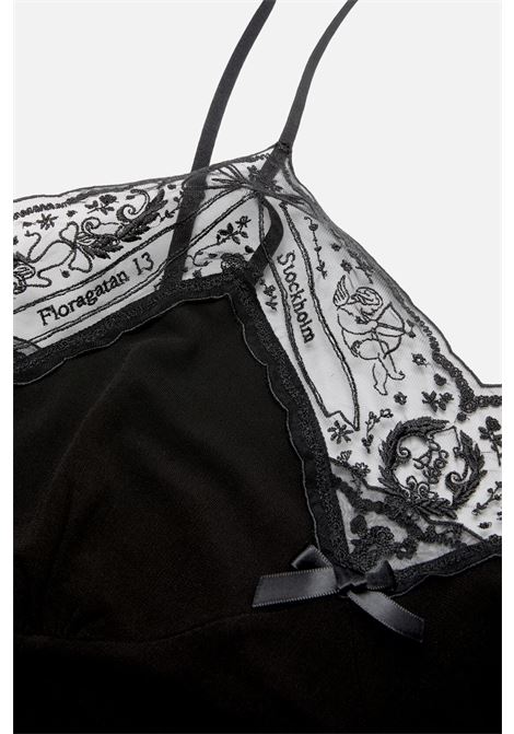top lace strap blouse donna nera ACNE STUDIOS | AC0741900